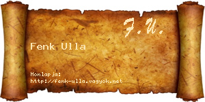Fenk Ulla névjegykártya
